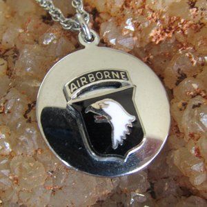 Airborne eagle medallion necklace